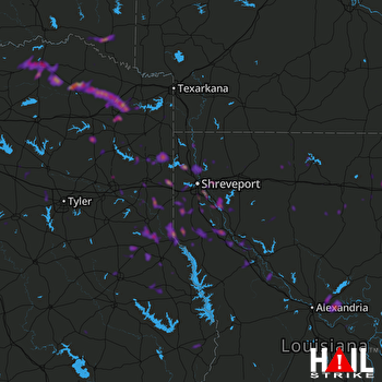 Hail Map Bossier City, LA 04-06-2018