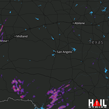 Hail Map Andrews, TX 12-27-2018