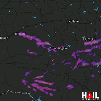Hail Map San Angelo, TX 05-25-2022
