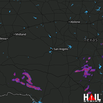 Hail Map Llano, TX 04-11-2017