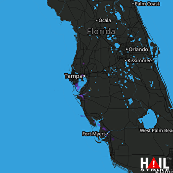 Hail Map Tampa, FL 06-28-2022