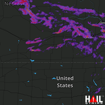 Hail Map Bellevue, NE 08-20-2017