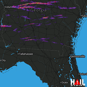 Hail Map Warner Robins, GA 12-31-2021